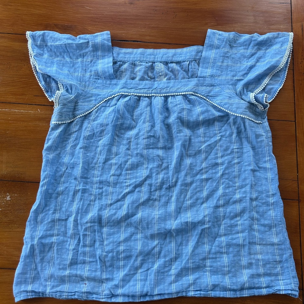 St. John’s Bay Blue Ruffled Blouse
